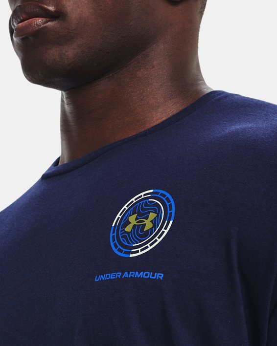 Men's UA Engineered Compass Short Sleeve, Blue, pdpMainDesktop image number 3